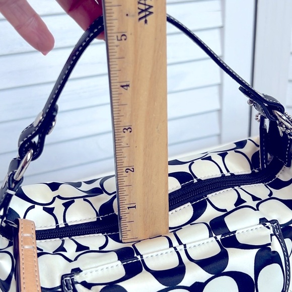 VINTAGE COACH Black White Mini Hampton Weekend Pouch Bag 90s Retro Y2K - Picture 10 of 11